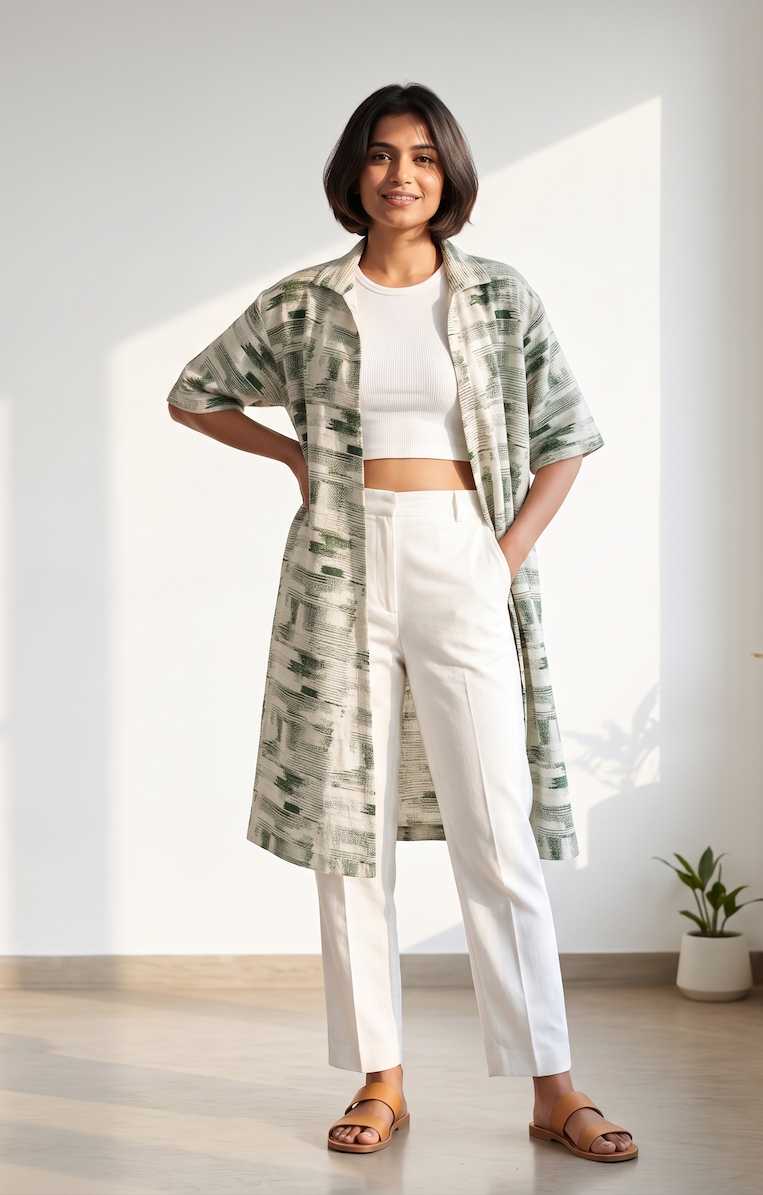 Farmers Joy Overlay - Green Ikkat