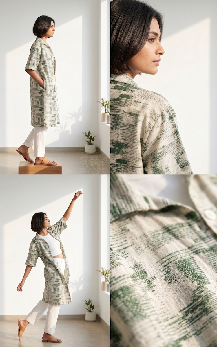 Farmers Joy Overlay - Green Ikkat