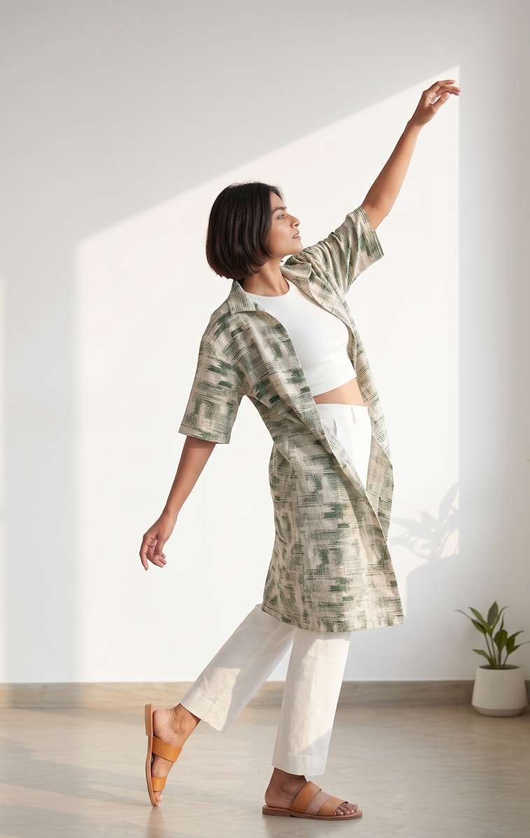 Farmers Joy Overlay - Green Ikkat